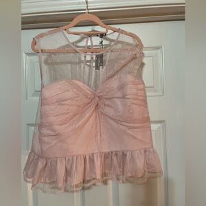 Express Lace Peplum Top